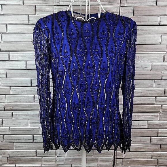 Stenay Vintage 80's beaded formal top Size S - Picture 1 of 12